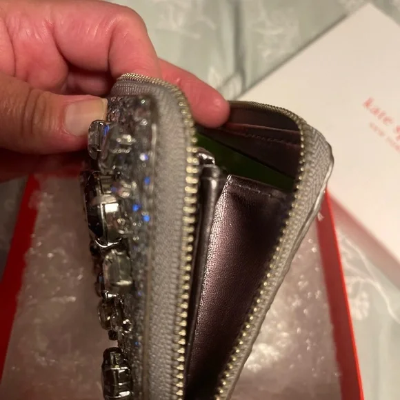 Kate spade rare beautiful Dani Brighton Lane silver multi gem glass wallet. - Picture 16 of 16